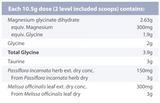 Supplement facts for MagCalm 210g
