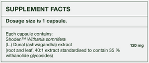 Supplement facts for Ashwagandha Bioactive