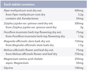 Supplement facts for Anxioton
