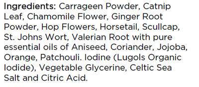 Supplement facts for Sleep Support listing ingredients including Aniseed, Chamomile, Chinese Skullcap, Coriander Seed, Ginger