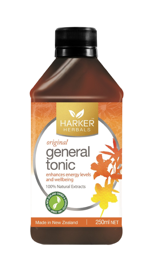 A supplement container of General Tonic by Harker Herbals