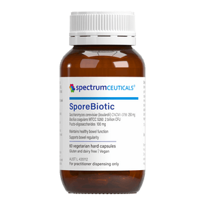 A supplement container of Spore Biotic 60 capsules by SpectrumCeuticals