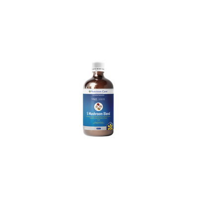 A supplement container of 5 Mushroom Blend 1:2 - 500ml by Nutrition Care