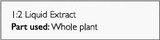 Supplement facts for Andrographis 1:2 -  500ml listing ingredients including Andrographis paniculata