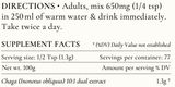 Supplement facts for Chaga listing ingredients including Chaga extract