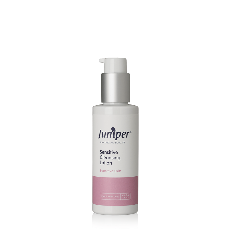 A supplement container of Sensitive Cleansing Lotion 125ml by Juniper