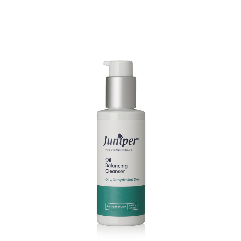 A supplement container of Oil Balancing Cleanser 125ml by Juniper