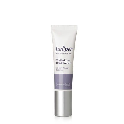 A supplement container of Vanilla Rose Hand Cream 50ml by Juniper