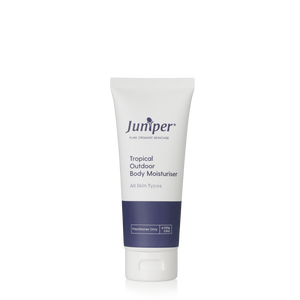 A supplement container of Tropical Outdoor Body Moisturiser 100g by Juniper