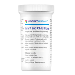 A supplement container of Infant & Child Flora 60g by SpectrumCeuticals