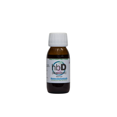 A supplement container of hbD (Digestion) 50ml by Homeobotanicals