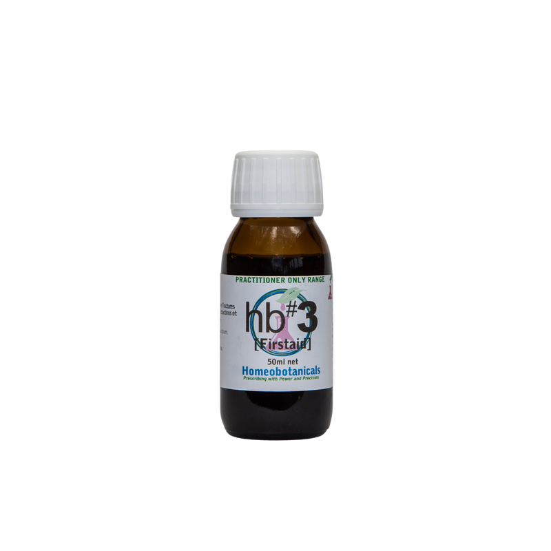 A supplement container of hb#03 Firstaid (First Aid & Fever) 50ml by Homeobotanicals