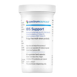 A supplement container of IBS Support 60 caps by SpectrumCeuticals