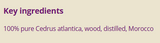 Supplement facts for Cedarwood Atlas 10ml