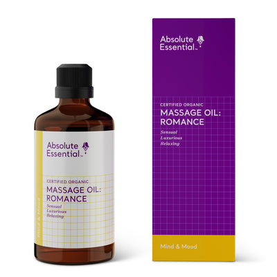 A supplement container of Massage Oil: Romance 100ml by Absolute Essential