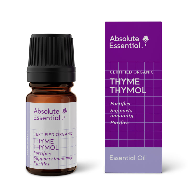 A supplement container of Thyme Thymol	 5ml by Absolute Essential