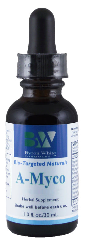 A supplement container of A-MYCO by Byron White Formulas