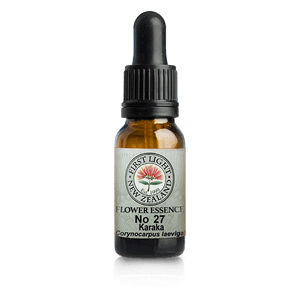 A supplement container of No. 27 - Karaka (Knowledge) 10ml by First Light Flower Essences