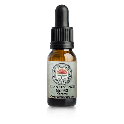 A supplement container of No. 63 - Karamu (Manifestation) 10ml by First Light Flower Essences