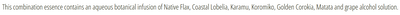 Supplement facts for De-Stress Support© (Inner Peace and Calm) 10ml listing ingredients including Flax, Grape Extract