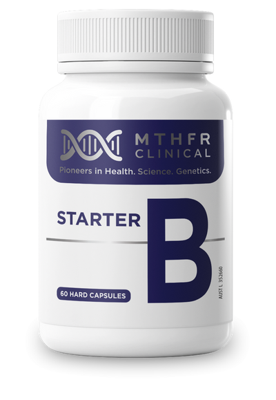 A supplement container of MTHFR (RN Labs) Starter B Caps by MTHFR Support