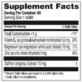 Ingredients: Vitamin B6, Magnesium, Zinc, Saffron.