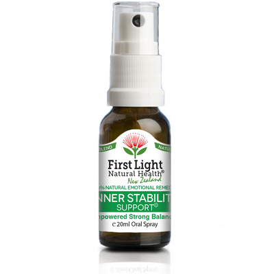 A supplement container of Inner Stability Support (Empowered Strong Balanced) 20ml by First Light Natural Health