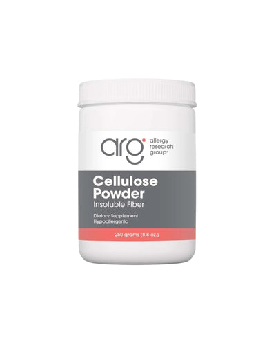 A supplement container of Cellulose Powder by Allergy Research Group