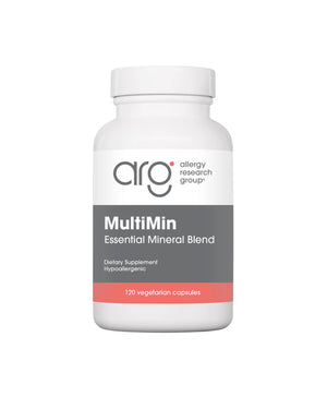 A supplement container of MultiMin by Allergy Research Group