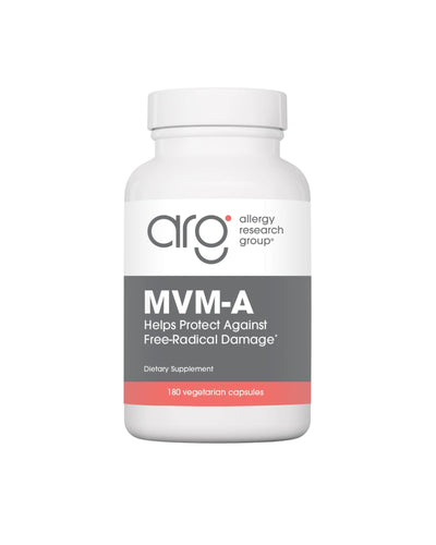 A supplement container of MVM-A by Allergy Research Group