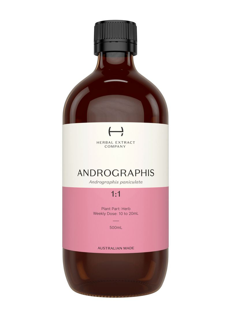 A supplement container of Andrographis 1:1 by Herbal Extract Company