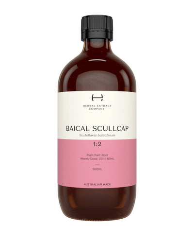 A supplement container of Baical Scullcap 1:2 by Herbal Extract Company