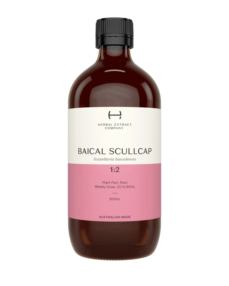 A supplement container of Baical Scullcap 1:2 by Herbal Extract Company