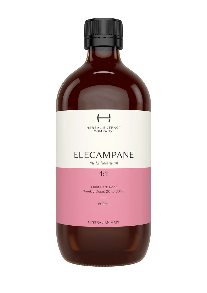 A supplement container of Elecampane 1:1 by Herbal Extract Company