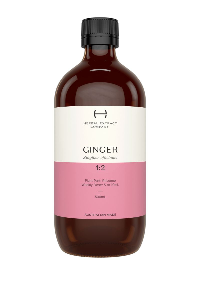 A supplement container of Ginger 1:2 by Herbal Extract Company