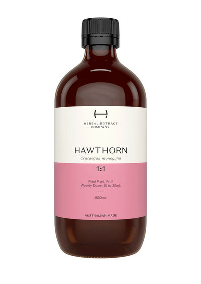 A supplement container of Hawthorn 1:1 by Herbal Extract Company