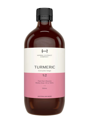 A supplement container of Tumeric 1:2 by Herbal Extract Company
