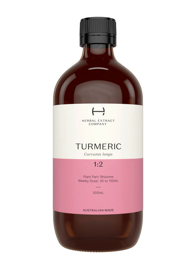 A supplement container of Tumeric 1:2 by Herbal Extract Company
