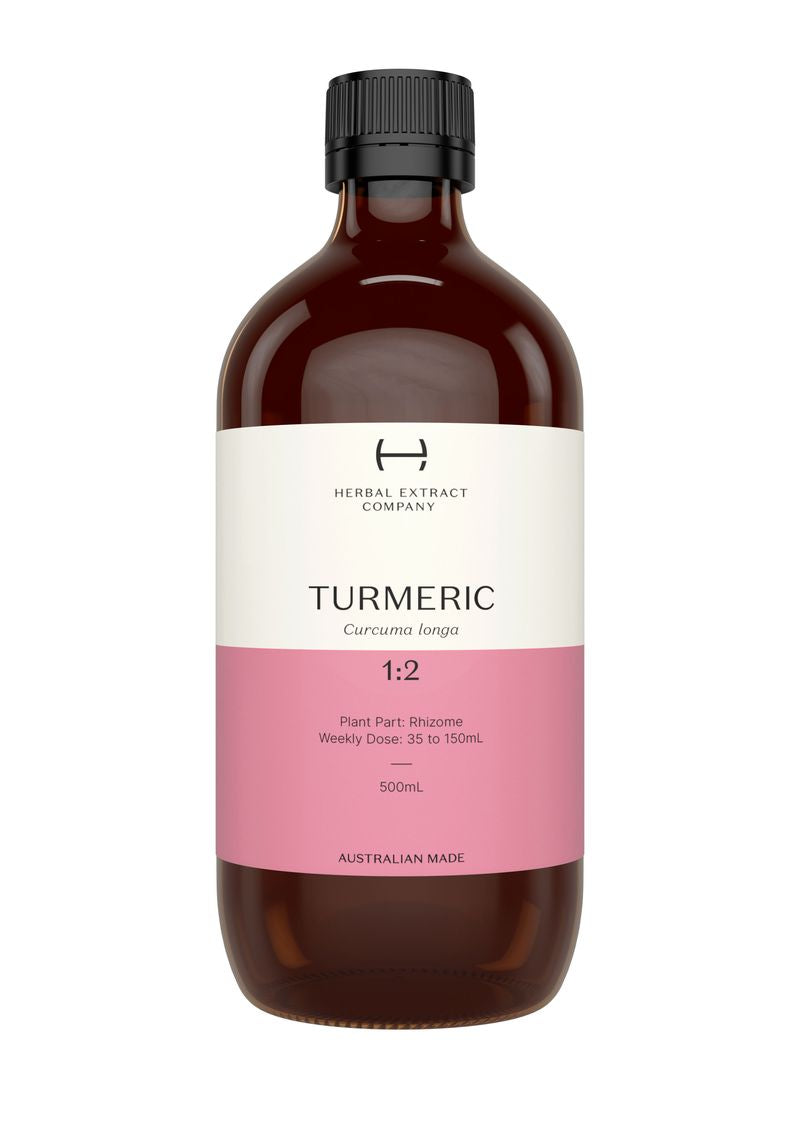 A supplement container of Tumeric 1:2 by Herbal Extract Company