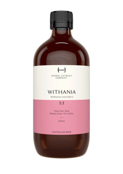 A supplement container of Withania 1:1 by Herbal Extract Company