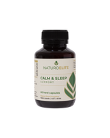 A supplement container of Calm & Sleep Support by NaturoElite