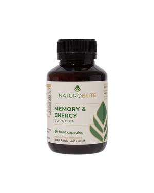 A supplement container of Memory & Energy Support by NaturoElite