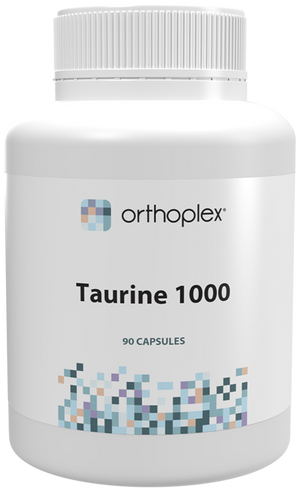 A supplement container of Taurine 1000 90c by Orthoplex
