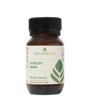 A supplement container of Vitality Iron by NaturoElite