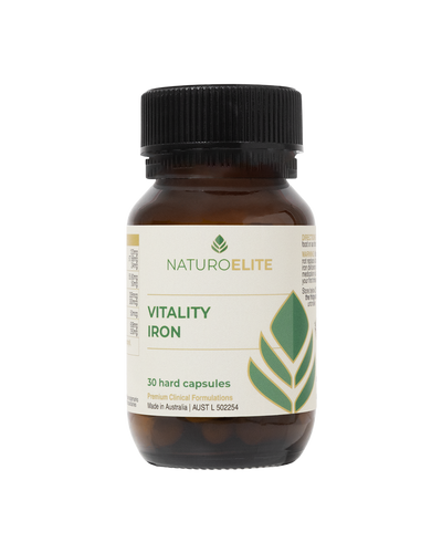 A supplement container of Vitality Iron by NaturoElite