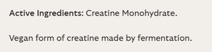 Supplement facts for Creatine Monohydrate listing ingredients including Creatine Monohydrate