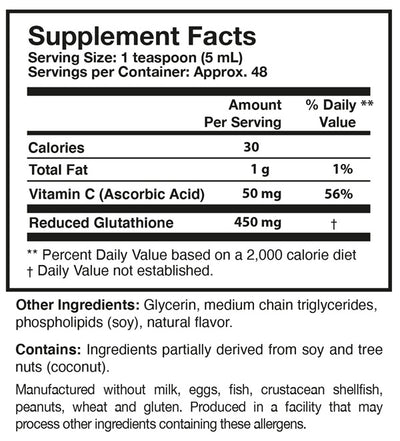 Supplement facts for Tri-Fortify Gel