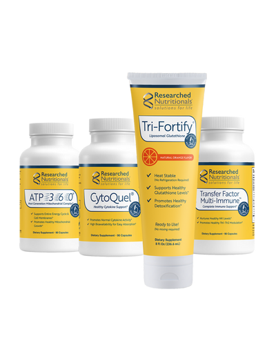A supplement container of Foundation Kit (Orange) by Researched Nutritionals