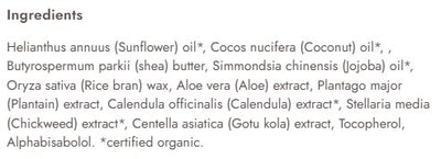 Supplement facts for Super-Soothing Vaginal Moisturiser listing ingredients including Aloe Vera, Brown Rice, Calendula Extract, Centella Asiatica Gotu Kola, Chickweed Extract
