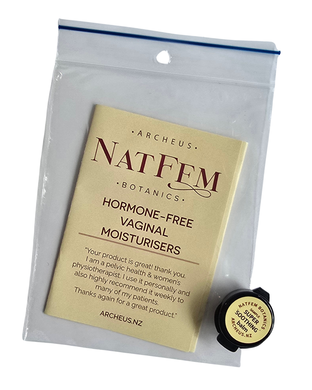 A supplement container of Super-Soothing Sample (25pack) by Archeus NatFem Botanics